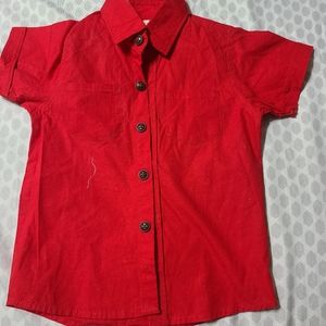 Baby boy short sleeves Red Shirt with collar 6-9 months